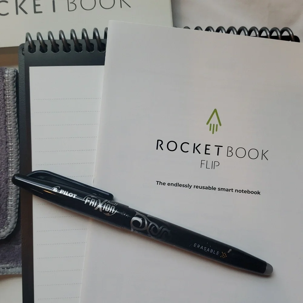 RocketBook Flip Erasable Rewritable Notepad FriXion Pen